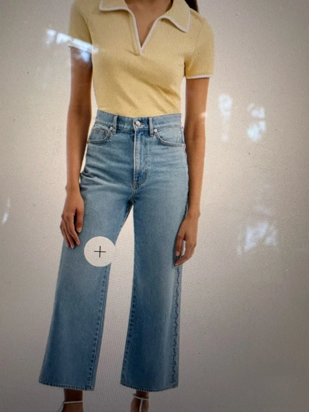 Veronica Beard Taylor Cropped High Rise Wide Leg with Scalloped Side Seam - Picture 2 of 6